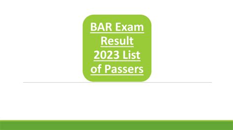 bar results 2023